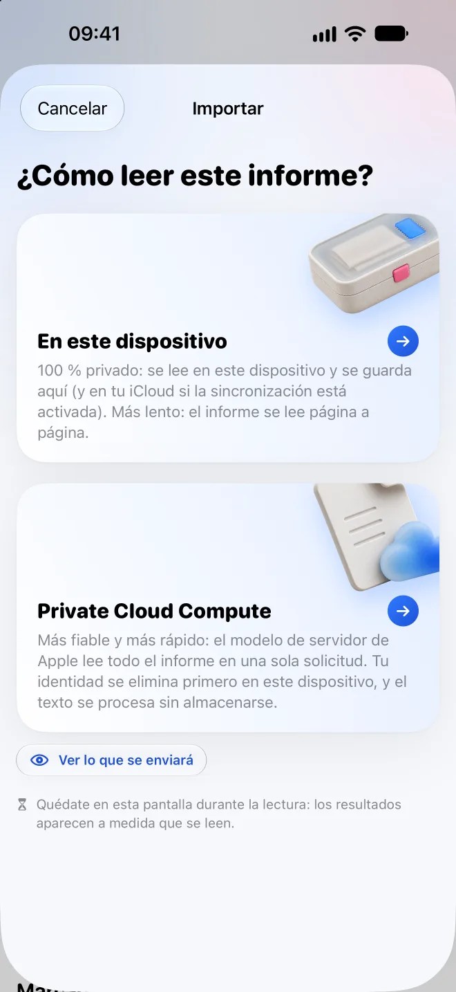 Elección del modo de lectura de un informe en PDF