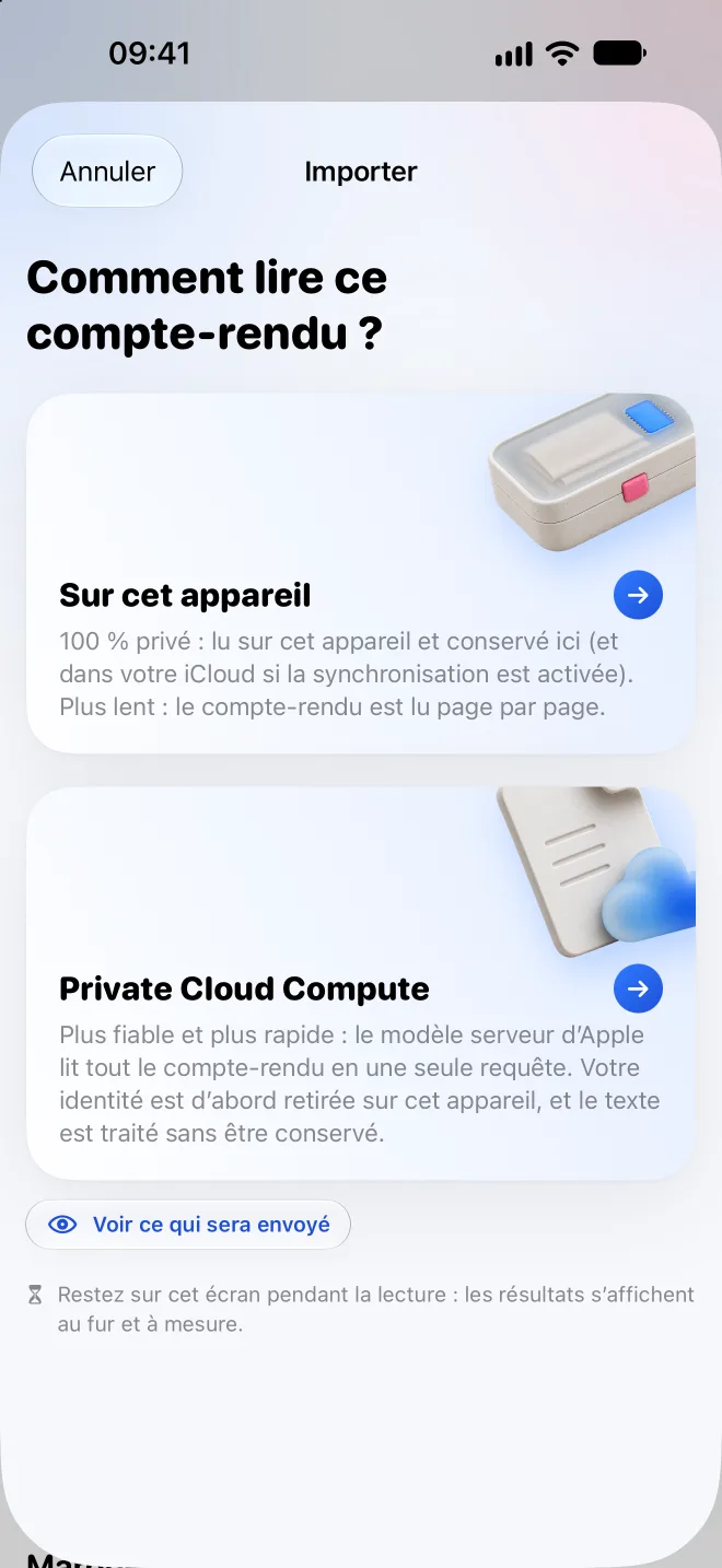 Choix du mode de lecture d'un compte-rendu PDF
