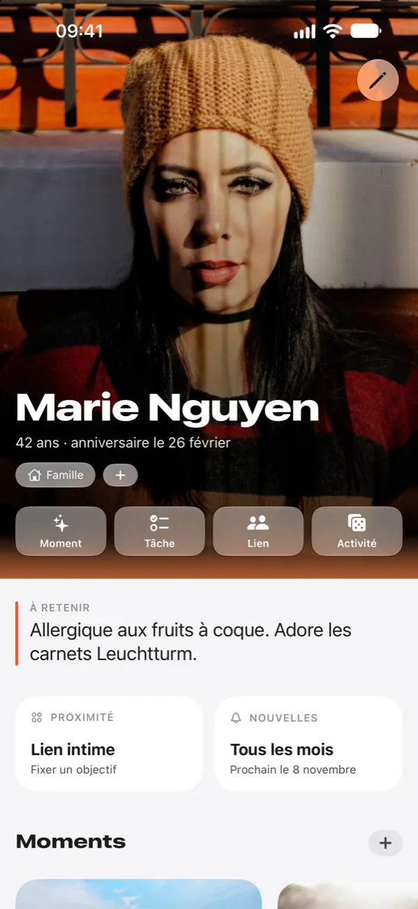 La ficha de Marie Nguyen en Galets: su foto a pantalla completa, lo que hay que recordar y cada cuánto dar señales de vida.